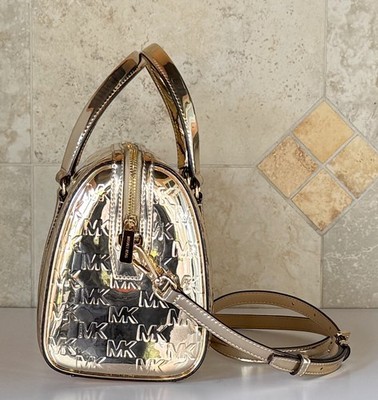 Michael Kors Travel Medium Satchel Shoulder Duffle Bag MK Mirror