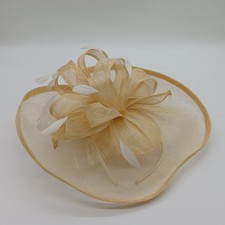 Champagne Gold Fascinator With Feathers And Clips