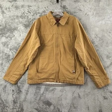 Dri-Duck Trekker Canvas Utility Jacket M Goodyear Embroidery Tan Wheat Full Zip
