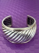 ❤️ David Yurman 18K Gold & Silver 39mm Wide Heavy Cuff 7 1/4” Bracelet 77.8g