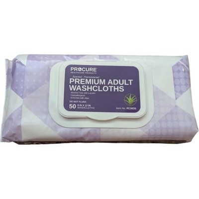 ProCure Premium Adult Washcloths PC263S 8 in x 10 in 50 count exp: 11/2027