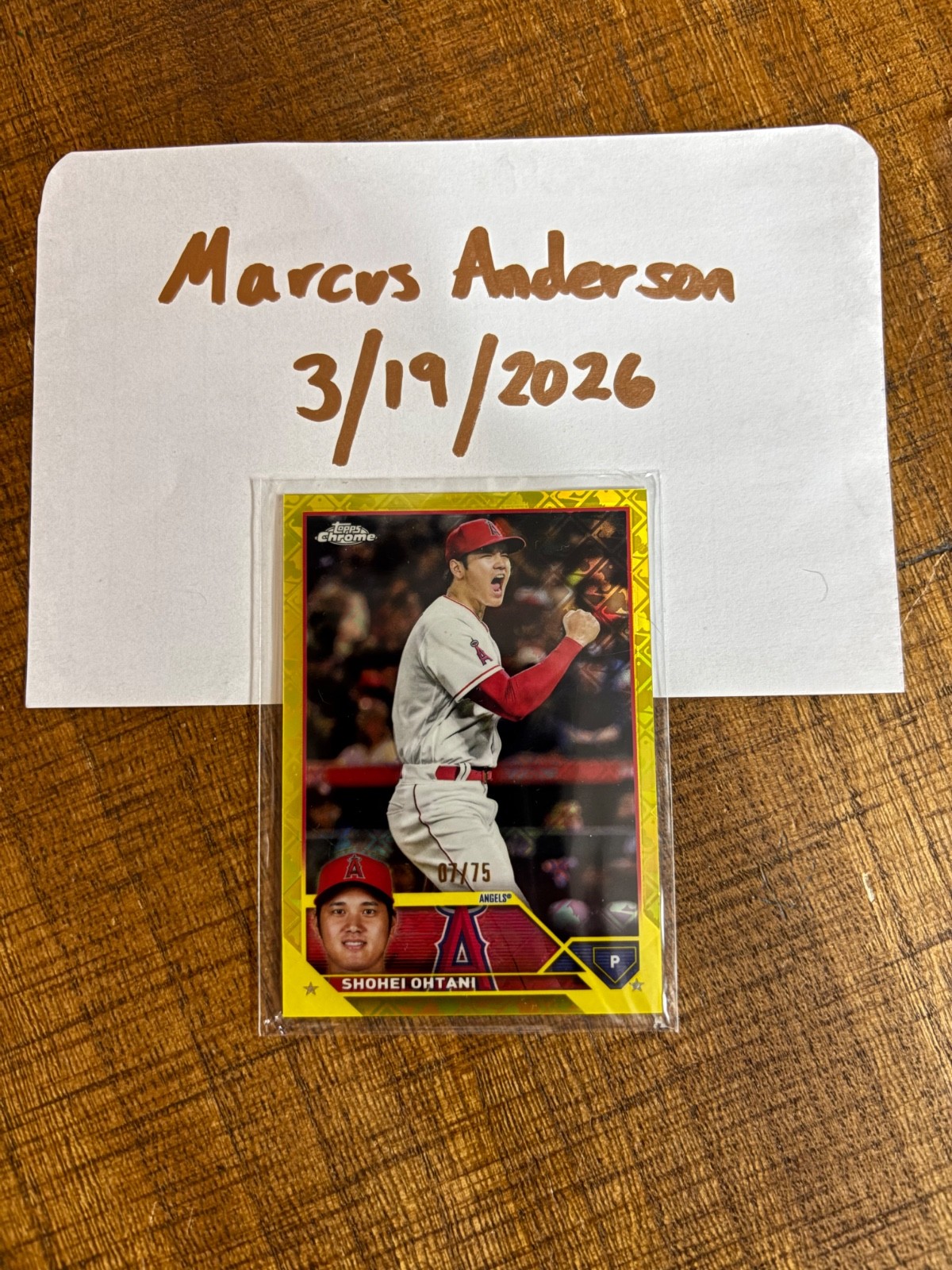 Shohei Ohtani 2023 Topps Chrome Logofractor Edition #17 Yellow /75