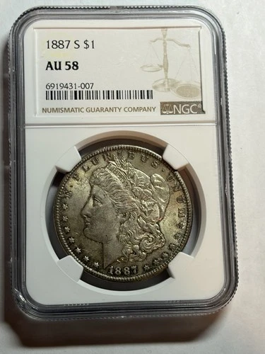 1887-S Morgan Silver Dollar NGC AU58 Better Date