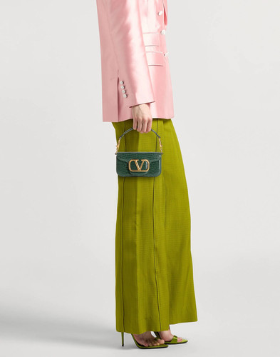 Valentino Garavani - Women - Glossed-leather Baguette bag - Green