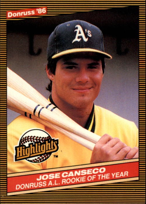 1986 Donruss Highlights #55 Jose Canseco Oakland A's Rookie Year Card Quantity
