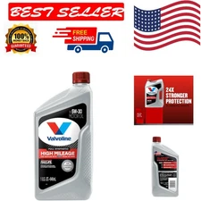 Valvoline Full Synthetic High Mileage Motor Oil 5W-30 Quart Seal Conditioners