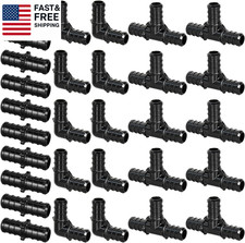 1/2" Poly PPSU Barb Crimp PEX Fitting, 30Pcs PEX Fitting Combo, 10Pcs Each Elbow