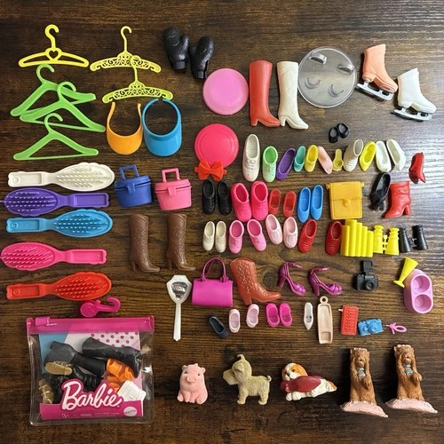 Mixed Lot Vintage Modern Doll Accessories Unbranded Barbie Brush Mattel Puppy