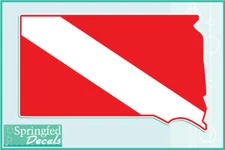 SOUTH DAKOTA Shaped DIVE Flag Vinyl Decal Car Truck Sticker SCUBA Diving Decal