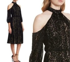 $440 NWT Alice + Olivia Ruthann Cold Shoulder Black Velvet Dress 2