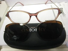 NEW Revolution Eyeglass Frame W/ Magnet sun shade REV 510 OLBN 54-16-140 w/case 