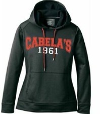 Cabelas Womens Hoodie Pursuit Logo Black / Red NEW MSRP 50