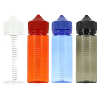 Leerflaschen Skala 60ml 120ml Liquidflasche Flasche Bottle 4 Farben Cap PET 