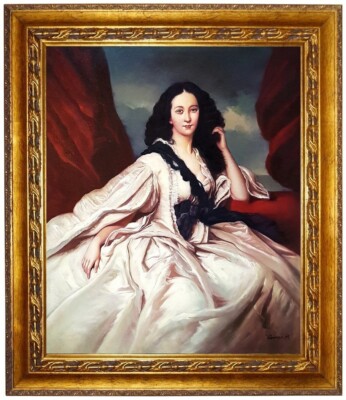 Ölbild, Madame de Jurjewicz,Franz Xaver Winterhalter,Gemälde HANDGEMALT,50x60cm