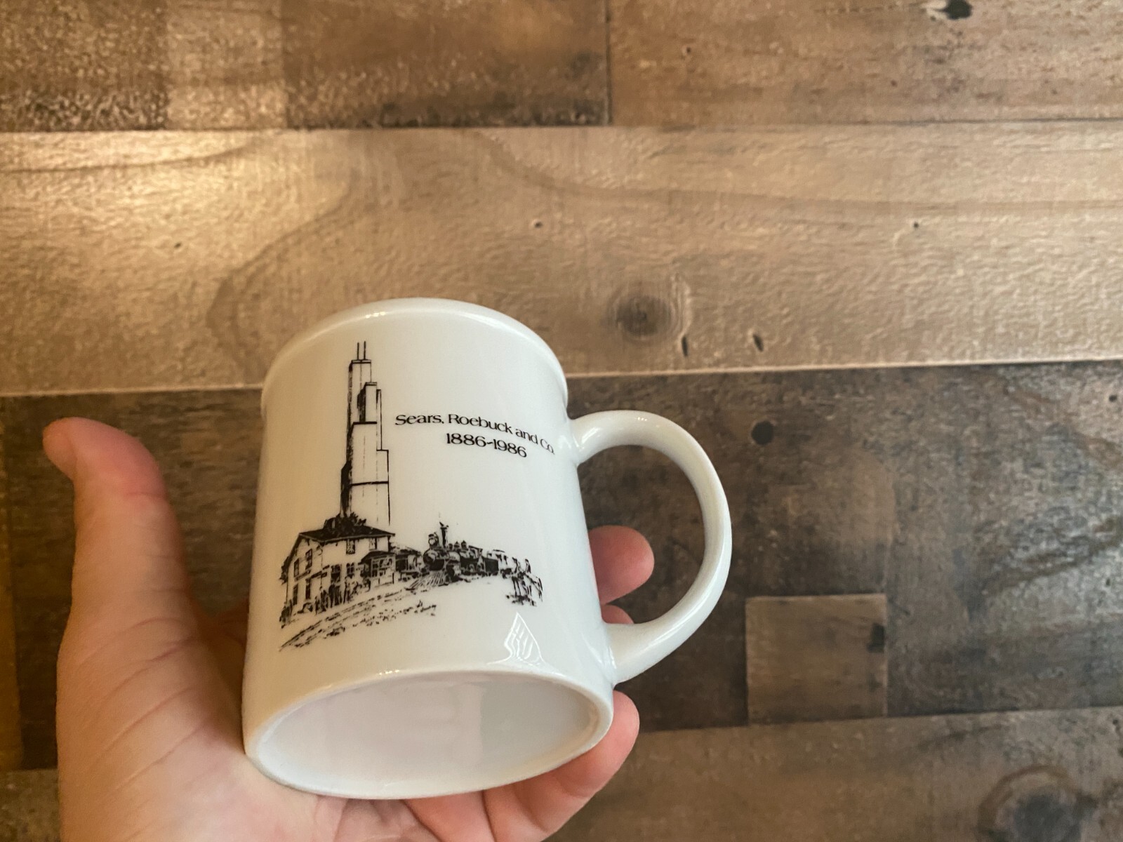 Sears Roebuck And Company Coffee Mug VTG 1986 Drink White 100 Year Anniversary