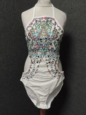 Asos Mirror Embroidered Cut Out Swimsuit UK 16 Ln121 JJ 06