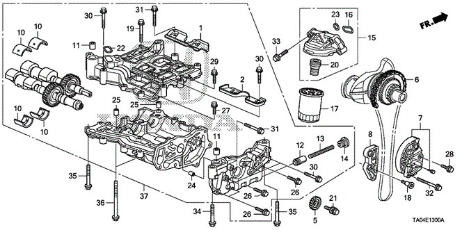 Genuine Honda Engine Oil Filter Adapter Seal 91326-PL5-003