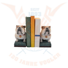 Englische Bulldogge Buchst&uuml;tzen Hunde 2er Set Bulldoggen Figur Statue 708-9840