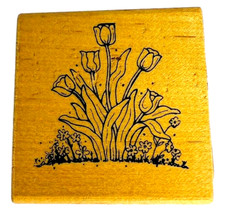 Great Impressions Tulip Garden Flowers Rubber Stamp D269 Arrangement Bouquet