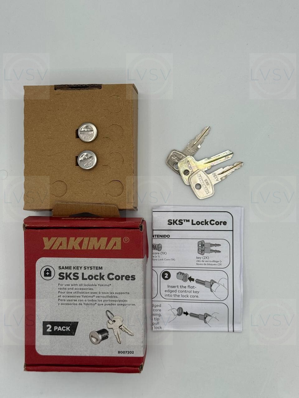 Genuine Yakima SKS Lock Cores 2 Pack (2 Cores+2 Keys+1 Control Key) NEW in Box