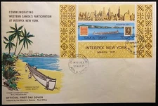 1971 **INTERPEX NEW YORK** (SAMOA SISIFO) FIRST DAY COVER+SCOTT# 343 SOUVENIR! 