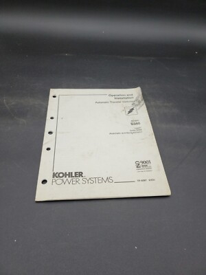 KOHLER MODELS S340 OPERATION AND INSTALLATION AUTOMATIC TRANSFER GUIDE MANUAL 