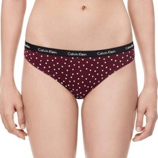 NWT Calvin Klein Women's Modern Cotton Logo Bikini Panty Hearts Port Red