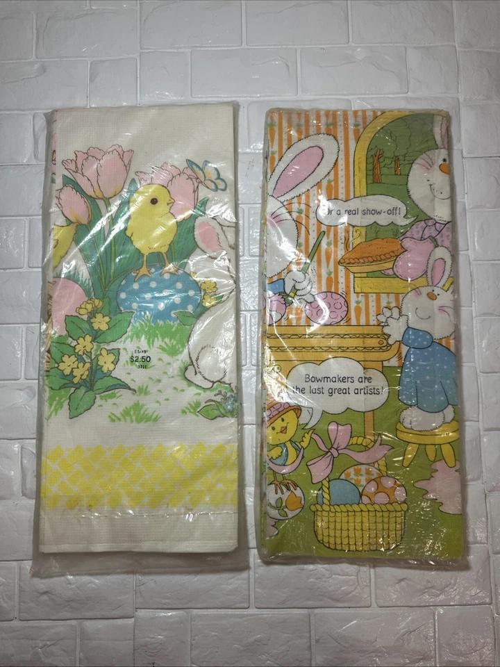 VTG Hallmark Easter Spring Extra Large Table Cover 60 x 102” Paper Lot of 2 - Image 4 of 4