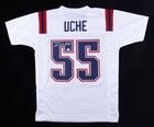Josh Uche Signed Patriots Jersey (JSA COA) New England 2020 2nd Rnd Pck Michigan — photo 1