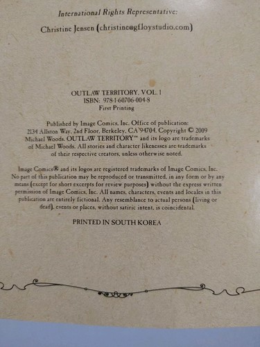 Outlaw Territory Vol 1 TPB Image Comics 2009 GOOD COND. FIRST PRINTING - Picture 6 of 6