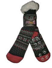 Piika Slipper Socks Gray Pink Brand New. Fuzzy Socks Lined Fleece Winter Socks