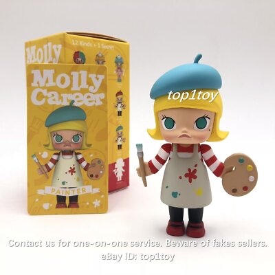 POP MART KENNYSWORK Molly Career Painter Blue Mini Figure | eBay