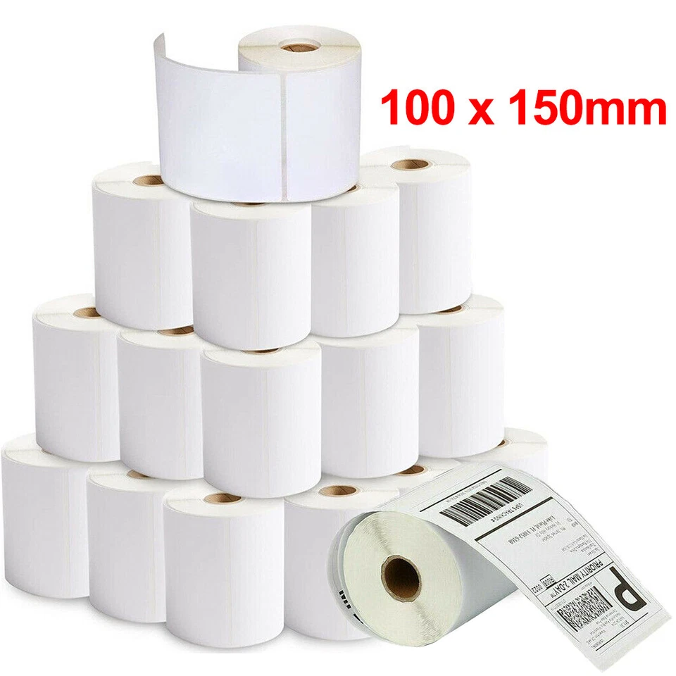 500~10000 Stü Thermo Etiketten auf Rolle 100 x 150 mm Versand UPS DPD DHL Zebra