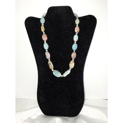A Vintage Polished Gemstone Necklace Beachy Cottage Core Earthy Nature