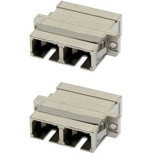 2x SC UPC to SC UPC Coupler Duplex MultiMode Fiber Optic Optical Connector Metal