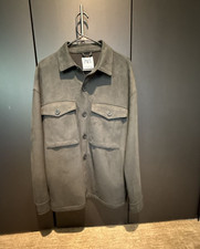Zara Mens Faux Suede Overshirt Jacket Green S...