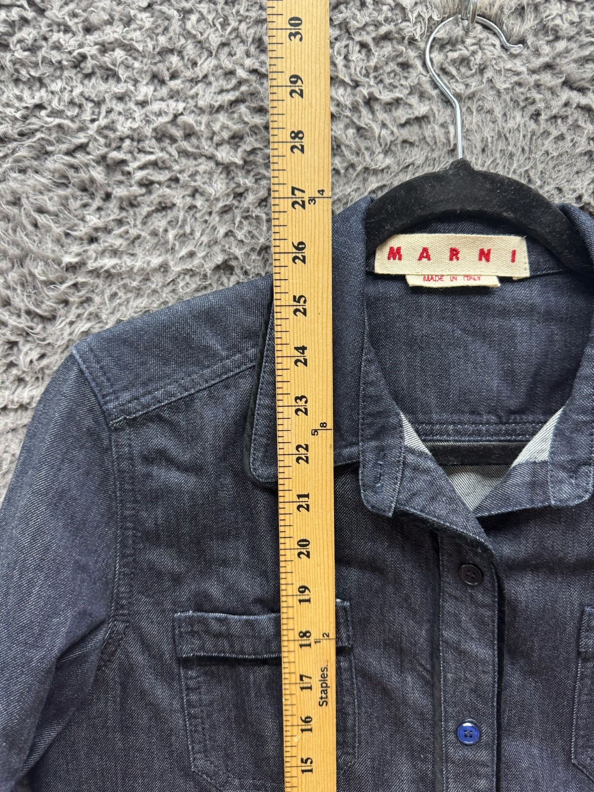 Marni  Collared Buttoned Denim Chore Jacket Dark … - image 10