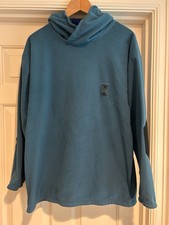 Bad Rags Fleece Hoodie Blue Made in USA Medium