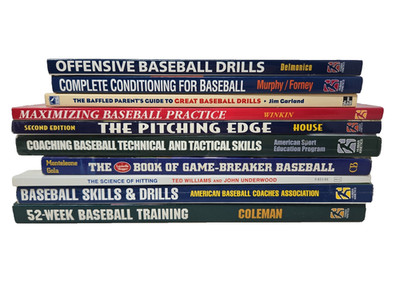 9 books COACHING BASEBALL All levels Coach Hitting Pitching Conditioning Plays