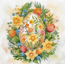 Bead Embroidery Kit "Easter Symbol" size 7.9"x7.9" / 20.0x20.0 cm