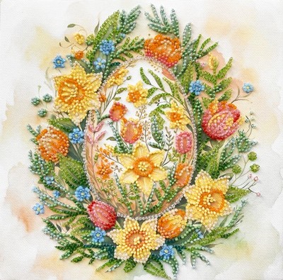 Bead Embroidery Kit ''Easter Symbol'' size 7.9''x7.9'' / 20.0x20.0 cm