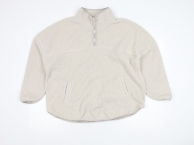 Dunnes Stores Damen Elfenbein Fleece 1/4 Zip Sweatshirt Größe L