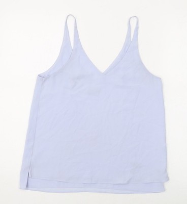 Topshop Damen blau Polyester Basic Tank Größe 10 V-Ausschnitt