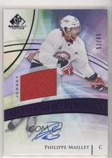 2020 Upper Deck SP Game Used Purple Jersey 51/65 Philippe Maillet #187 Auto yc8