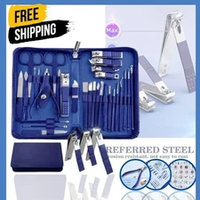 30Pcs Stainless Steel Nail Clippers Manicure Pedicure Set Grooming Kit Set new