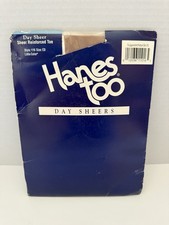 Vintage 1997 Hanes Too Day Sheer Pantyhose Reinforced Toe Nude Color