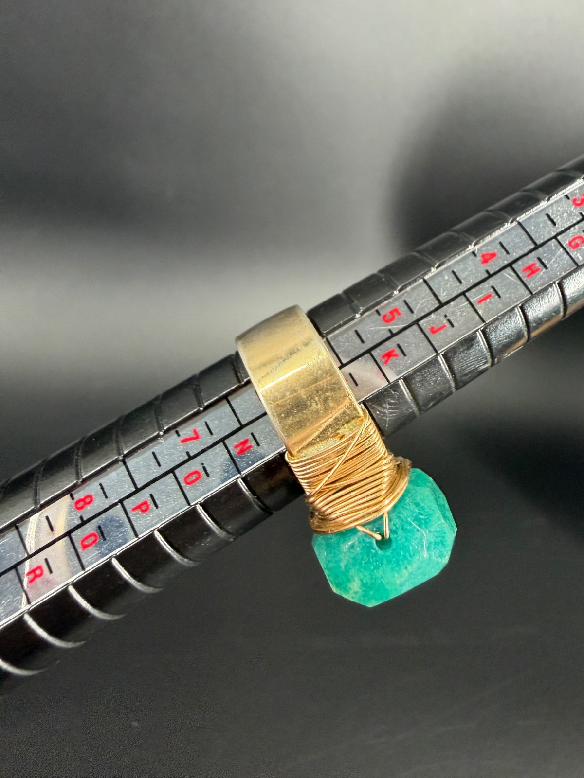 Janna Conner Green Stone Statement Ring Gold Tone… - image 2