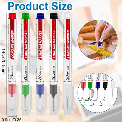 10 Pcs Long Head Deep Hole Marker - Long Nib Markers, Multi-Purpose Deep Hole...