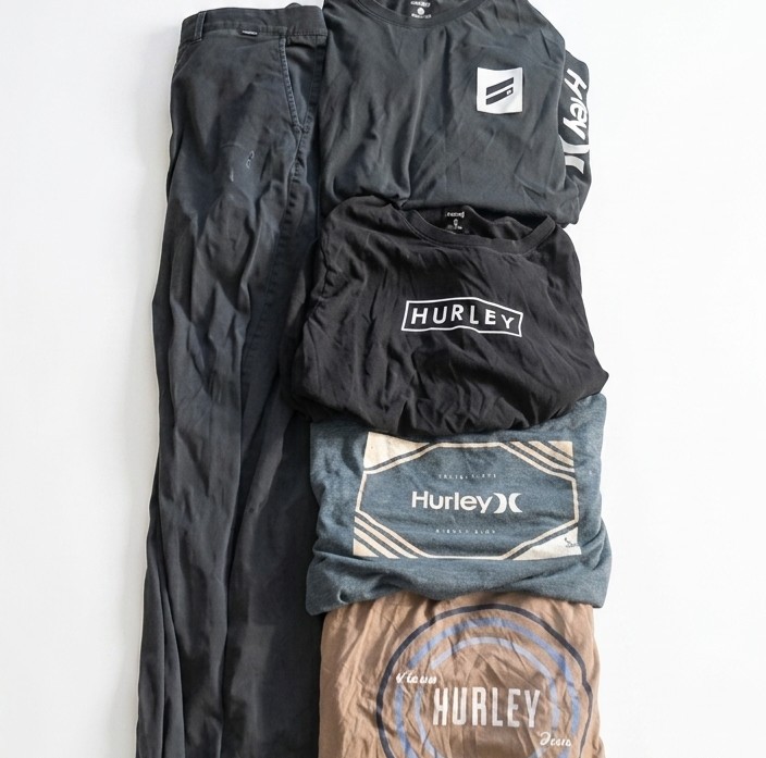 Hurley Shirts And Pant (Sz-M) Lot Of 5