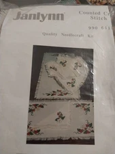Janlynn Cross Stitch Pattern Kit 153-05 Winterberry Placemats Set Of (2) Vintage
